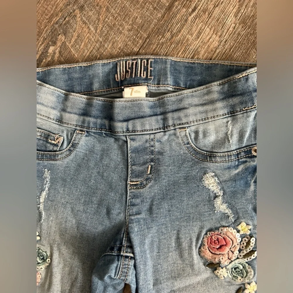 🌸 $10 SALE 🌸 Justice Girls Jeans Size 7 - Picture 4 of 7